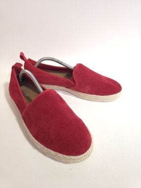Clarks Azella Theoni Red Suede Slip-On Loafers Espadrille Women’s Size 10M
